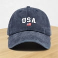 thumbnail image 2 of Women Visor Hat for Outdoor CQXIDFH American Flag Printed Baseball Cap, Unisex Adjustable Casual Hat, Lightweight Outdoor Sun Protection Cap, Hair Accessories (Navy, One Size), 2 of 4