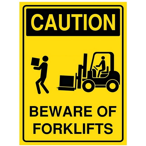Caution Beware of FORKLIFTS Sign, 8"x12" Workplace Metal Tin Sign, Industrial & Commercial Safety Warning Signage