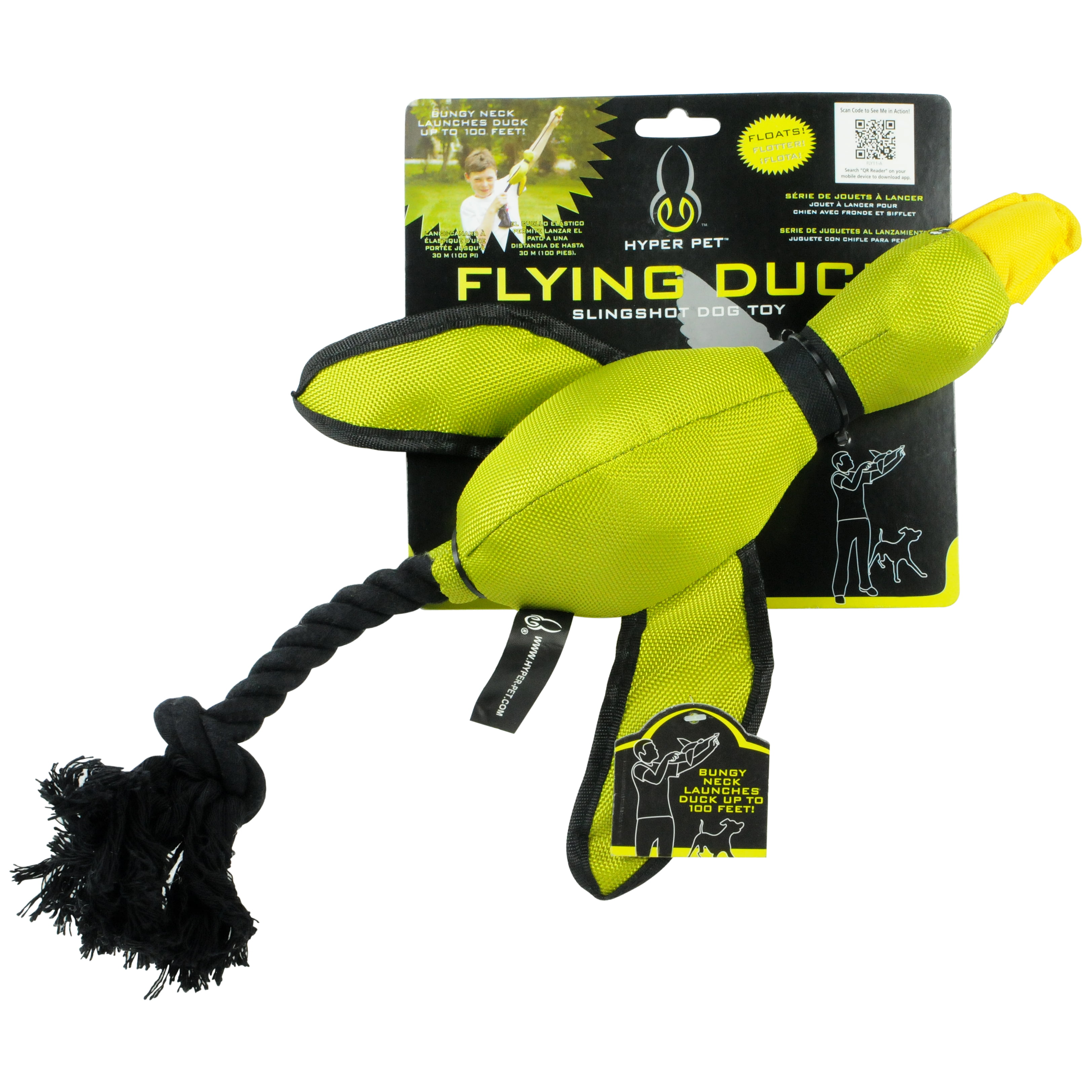 All for Paws Dog Fetch Flying Toy Slingshot Mallard Interactive Dog Chasing Duck Toys 