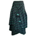 thumbnail image 7 of Fsqjgq Midi Skirts for Women Fall Short Black Skirt Women's Checked Skirt Long Tartan Retro Maxi Skirt High Waist Flared Pleated Skirt Vintage Long Swing Skirts Oktoberfest Skirt Carnival Dress Green, 7 of 7