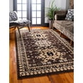 thumbnail image 1 of Unique Loom Taftan Collection Geometric Tribal Area Rug, 5 x 8 Feet, Brown/Tan, 1 of 5