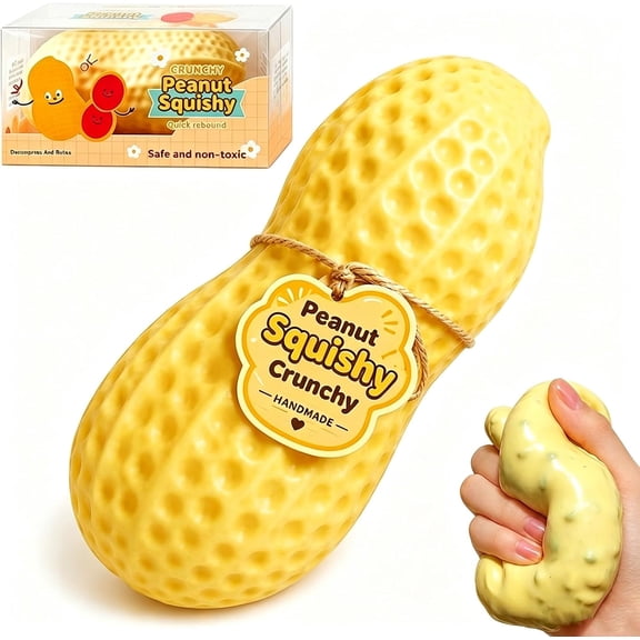 Crunchy Peanut Squishy Toys, Slowing Rising Crunchy Squishy Stress Ball Squeeze Crunchy Squeak Sound,Fun Squishy Peanut Fidget Toy for Office,Ideal Gift for Kids & Adults