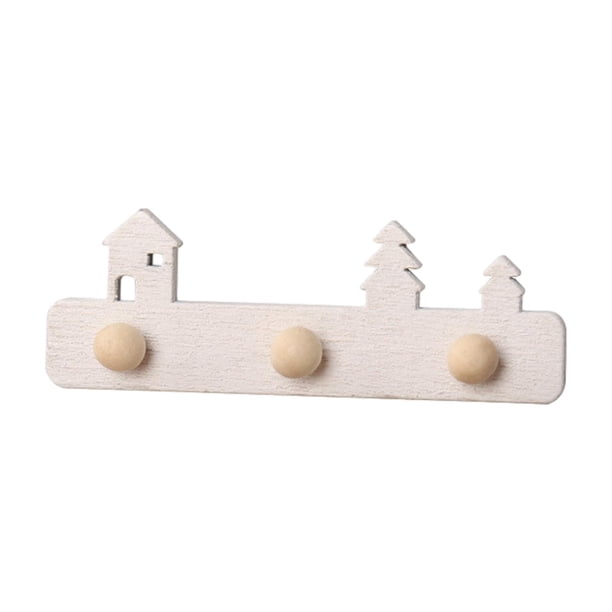 Ganchos para abrigos de casa de muñecas a escala 1:12, accesorios para fotos, colgadores de pared en miniatura Blanco