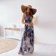 thumbnail image 4 of Vestidos largos de verano Bidobibo para mujer, vestidos de playa con estampado tropical, cuello en V, sin mangas, cintura alta, con cordones, vestido largo fluido, vestido de verano para vacaciones, 4 of 8