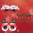 thumbnail image 5 of Paquete de 3 marcos de plástico para gafas navideñas con dibujos de alces, Papá Noel y muñeco de nieve, 5 of 5