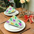 thumbnail image 6 of Coolnut Mardi Gras Cloth Napkins Set of 4, Reusable Washable Polyester Dinner Table Napkins for Family, Weddings, Parties, Home Decor, 20 x 20 Inch Washcloth Gift, 6 of 7