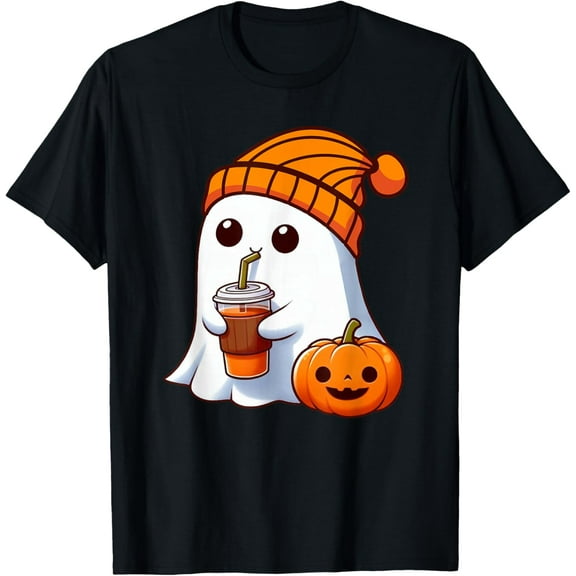 Halloween Ghost Drinking Pumpkin Vintage Funny Gifts Men Women girls T-shirt