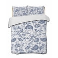 thumbnail image 2 of Quilts Full Size, Boho Blue Floral Soft Comforter Bedding Set for Bed, Vintage Farmhouse Paisley Plant Leaf Lightweight Quilted Bedspread with Pillow Cover(2 Pieces) for All Season, 78x90 Inch, 2 of 6
