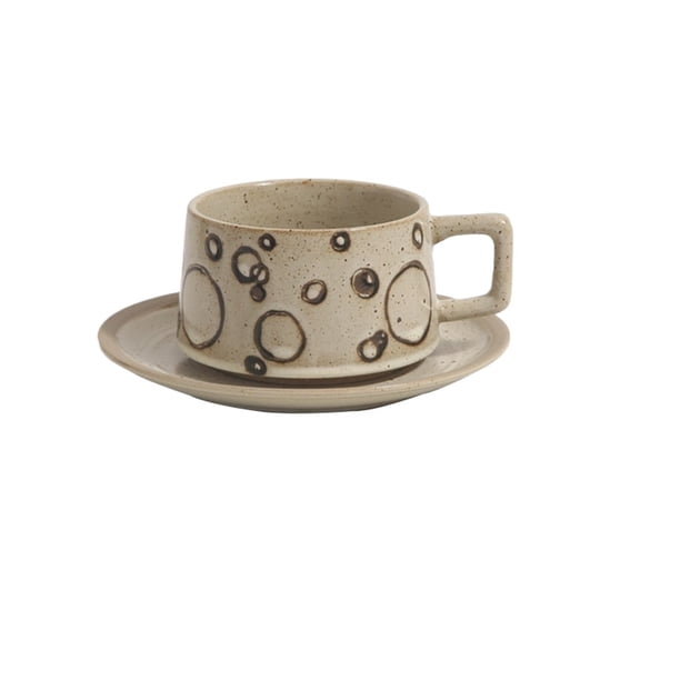 Taza de café con diseño retro for el hogar, for desayuno, leche y avena, de cerámica, for restaurante, 220 ml