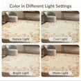 thumbnail image 7 of ODIKA 9'x12' Washable Area Rug Non-Slip, Chair-Friendly Carpetas Tan Vintage Distressed Botanical Scroll Border Para for Dining Room, Basement, Large Office, 7 of 7