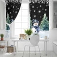 thumbnail image 5 of Fsddascl Black Snowman Christmas Blackout Curtains for Bedroom/Living Room, Thermal Insulated Kitchen Curtains, Snowflake Green Xmas Tree Grommet Darkening Window Treatment Drapes 52"x45"x2, 5 of 8