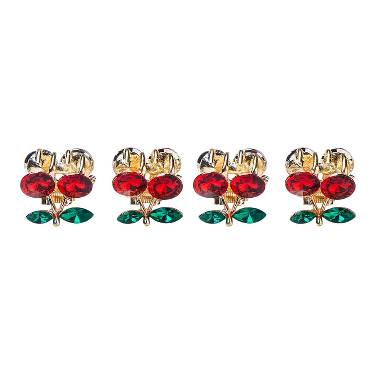Enchante Small Rhinestone Cherry Claw Hair Clips 4-Pack - Walmart.com