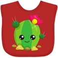thumbnail image 3 of Inktastic Little Cactus, Cactus With Flowers, Smiling Cactus Girls Baby Bib, 3 of 4