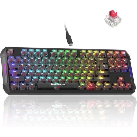 DarkBeacon Gaming Keyboard 87 HE Mechanical Keyboard with Hall Effect Magnetic Switch, RGB Backlit, Wired Keyboard for PC Gamer