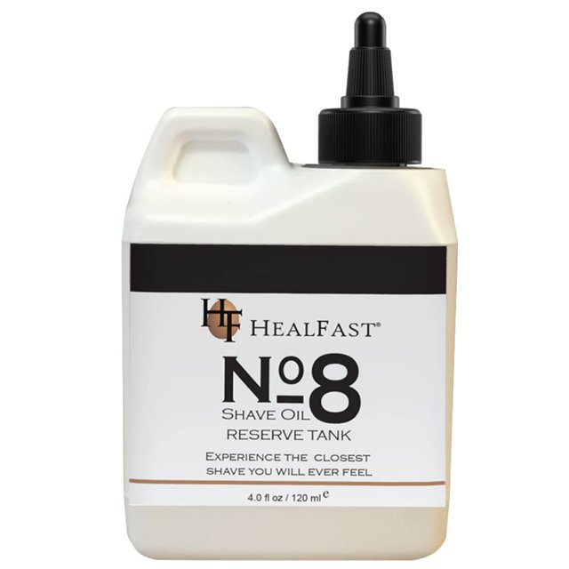 Healfast No 8 Tanque de reserva de aceite de afeitar 4 oz - Suaviza limpia los poros - Previene quemaduras por arrastre de afeitar y pelos encarnados - Aceite de afeitado para hombres y mujeres - Se p