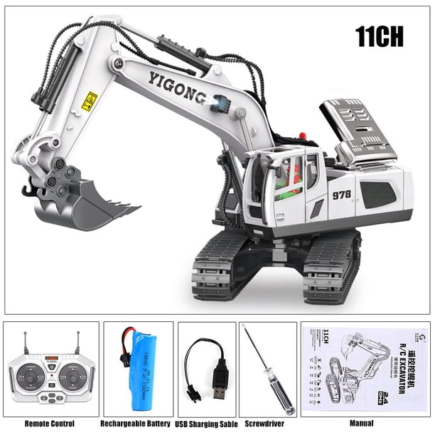 Excavadora con Control remoto para niños, vehículo de ingeniería de 2,4G, excavadora, Bulldozer, juguetes para niños, regalos de navidad