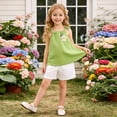 thumbnail image 6 of Splozh Toddler Girls Clothes Toddler Girls Two Piece Set Breathable Floral Print Camisole and Shorts Set Green,6-12 Months, 6 of 7