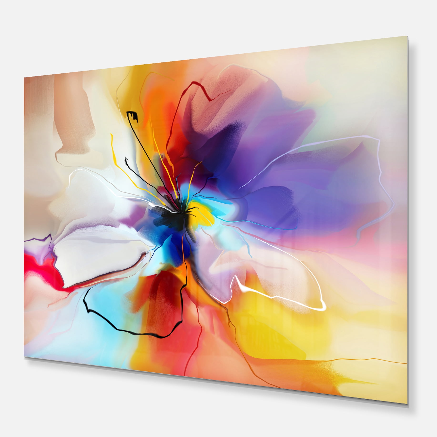 Designart 'Creative Flower in Multiple Colors' Metal Wall Art