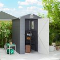 thumbnail image 2 of Outsunny 4.5' x 6' Plastic Garden Storage Shed with Air Vents, Light Grey, 2 of 10