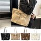 thumbnail image 1 of Bolso de hombro para mujer de gran capacidad - Bolsa de cuero PU, diseño de lazo grande, marrón/blanco/caqui, 29x28x13cm, bolso de viaje de trabajo a la moda – duradero, ligero, versátil, 1 of 7