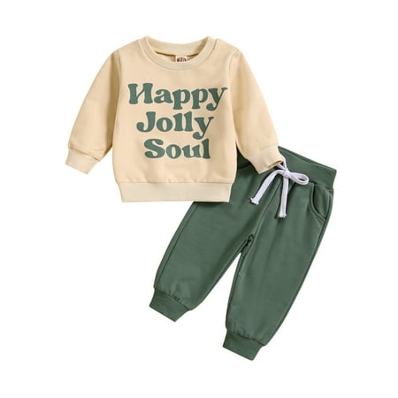 

Toddler Boys Outfits Long Sleeve Letter Prints Tops Pants Child 2Pcs Set Kids Clothing Sets for Boys Size 6-12 Months