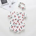 thumbnail image 4 of Wxirdiow Rompers for Toddler Newborn Baby Girl Cotton Bubble Romper Summer Clothes Vintage Ruffle Short Sleeve Bodysuits Outfit White Size,6-12 Months, 4 of 4
