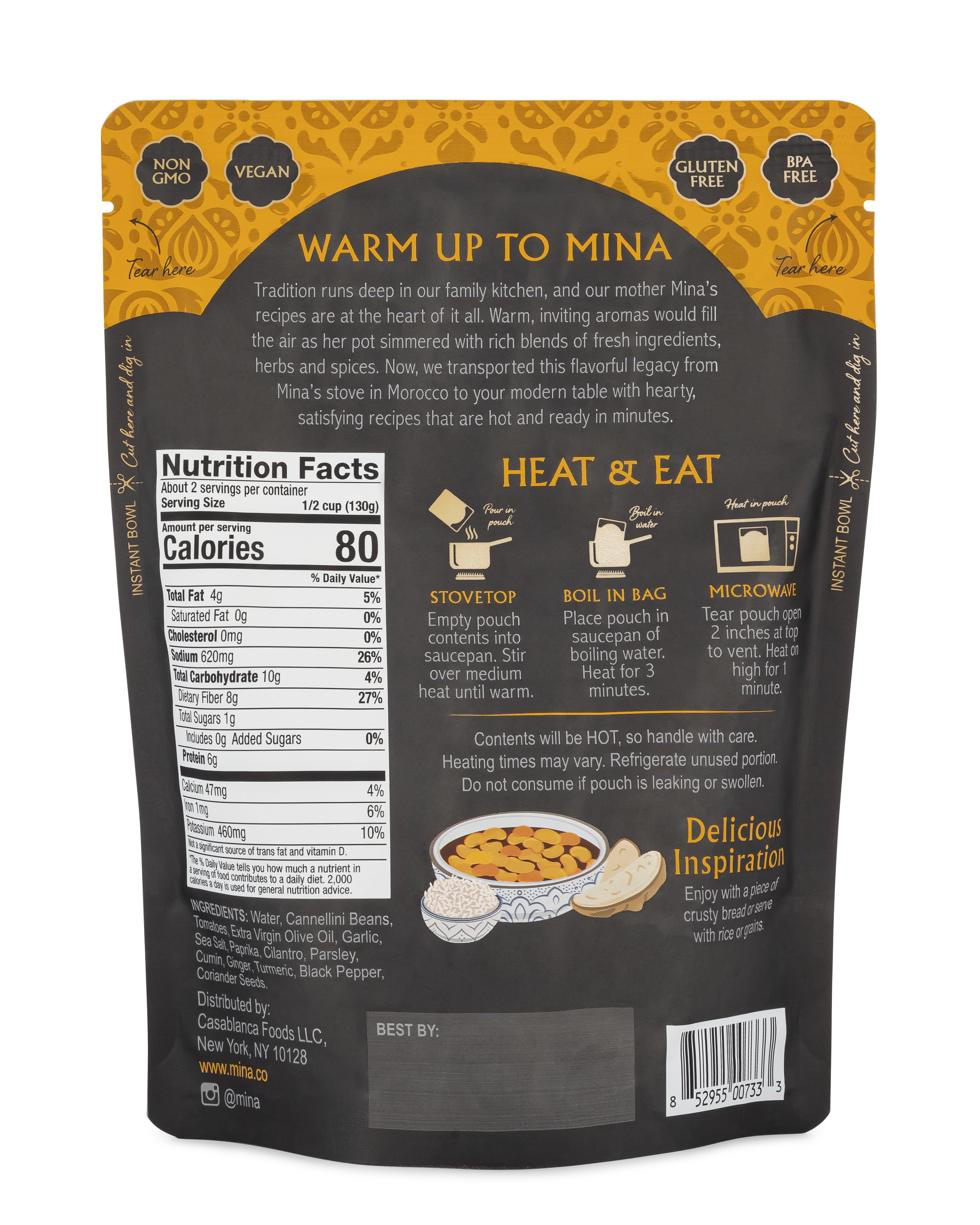 (2 pack) Mina, Moroccan White Beans, 10oz