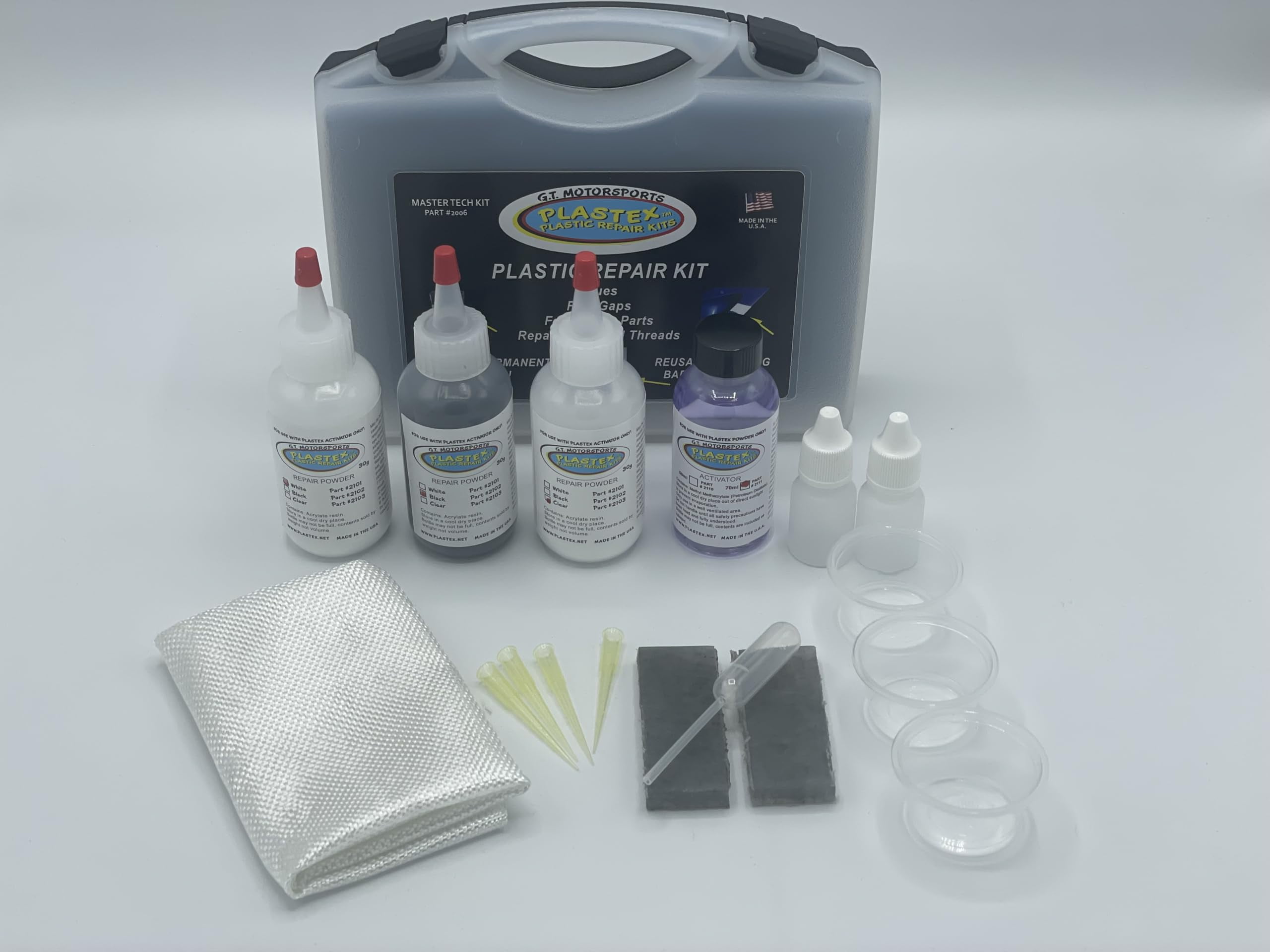 Plastex Plastic Repair Kit - Plastic Adhesive - Easily Glue, Repair or Remake Broken Platic, Fiberglass, Wood & More! Master Tech Kit #2006