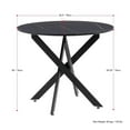 thumbnail image 2 of Atlin Designs Black Iron Metal Leg Trestle Dining Table with Marbled Top, 2 of 9