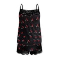 thumbnail image 4 of Puntoco Camisetas sin mangas con encaje y estampado sexy para mujer, pantalones cortos de empalme, conjunto informal Puntoco Puntoco-2718, 4 of 6