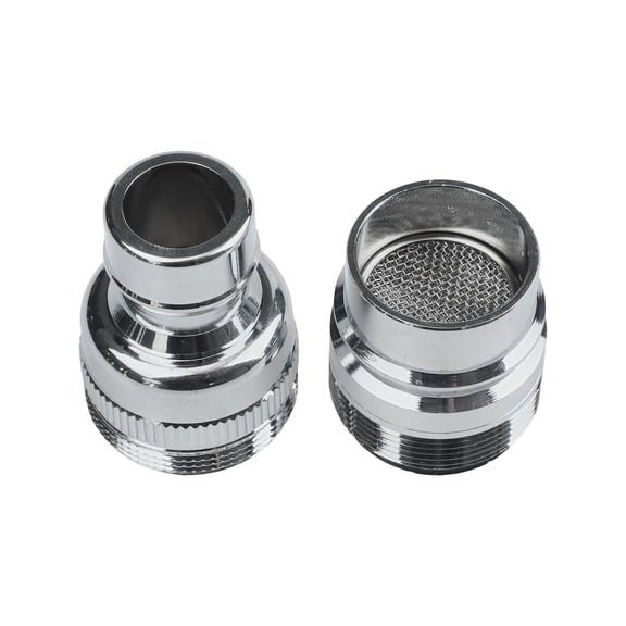 2 Pcs Dishwasher Faucet Adapter, Brass Connector for Portable Dishwasher to Sink, Quick Connect with Aerator for Male and Female Threads, Silver