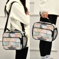 thumbnail image 5 of FORMRS Student Insulated Lunch Bag with Shoulder Strap Reusable Cooler Box for School, Pink Geometric, 5 of 9