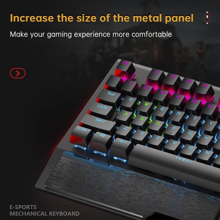 VIPQV Wired Gaming Keyboard with Wrist Rest Combo, RGB Backlit