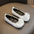 thumbnail image 6 of Girls Sandals,Girls Sandals New Pattern Sequin Decoration Cute Flat Bottom Non Comfortable Lightweight On Princess Shoes,Toddler Girl Sandals(Color:White,Size:11.5), 6 of 8