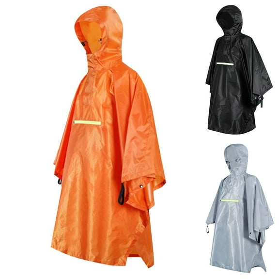 Nmnitkp Raincoat Good Waterproof Effect Man Women Unisex Solid Color Cape Raincoat Climbing Multi-functional Portable Raincoat Rain Cape Orange,Free Size