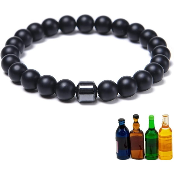 Glame Anti Alcohol Bracelet, Glame International Anti Alcohol Bracelet GM Mgnetic Bead to Reduce the Urge to Drink Relieve Anxiety and Stress Jewelry for Women Men