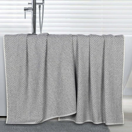 Superior Amelia Viscose Cotton Blend Medium Weight Bath Sheets, Set of 2, Denim Blue