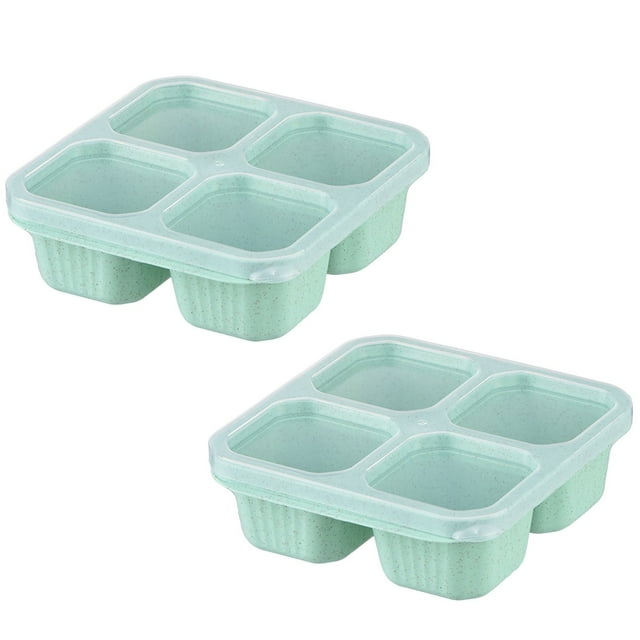 Boîte Bento à 4 Compartiments Réutilisable pour Préparation de Repas, Contenants à Lunch pour Enfants et Adultes, Contenants de Rangement pour Aliments Divisés pour l'École, le Travail et les Voyages, Contenants de Préparation de Repas Réutilisables en Verre