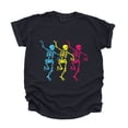 thumbnail image 3 of Three Skeletons Dancing Neon - Women's Garment Dyed Graphic T-Shirt, 3 of 16