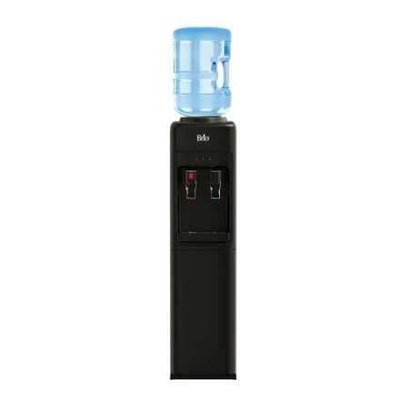 Brio 300 Series Slimline Top-Load Water Dispenser for 3 & 5 Gallon Bottles, Paddle Dispensing, Hot & Cold, LED Indicator Lights, Black