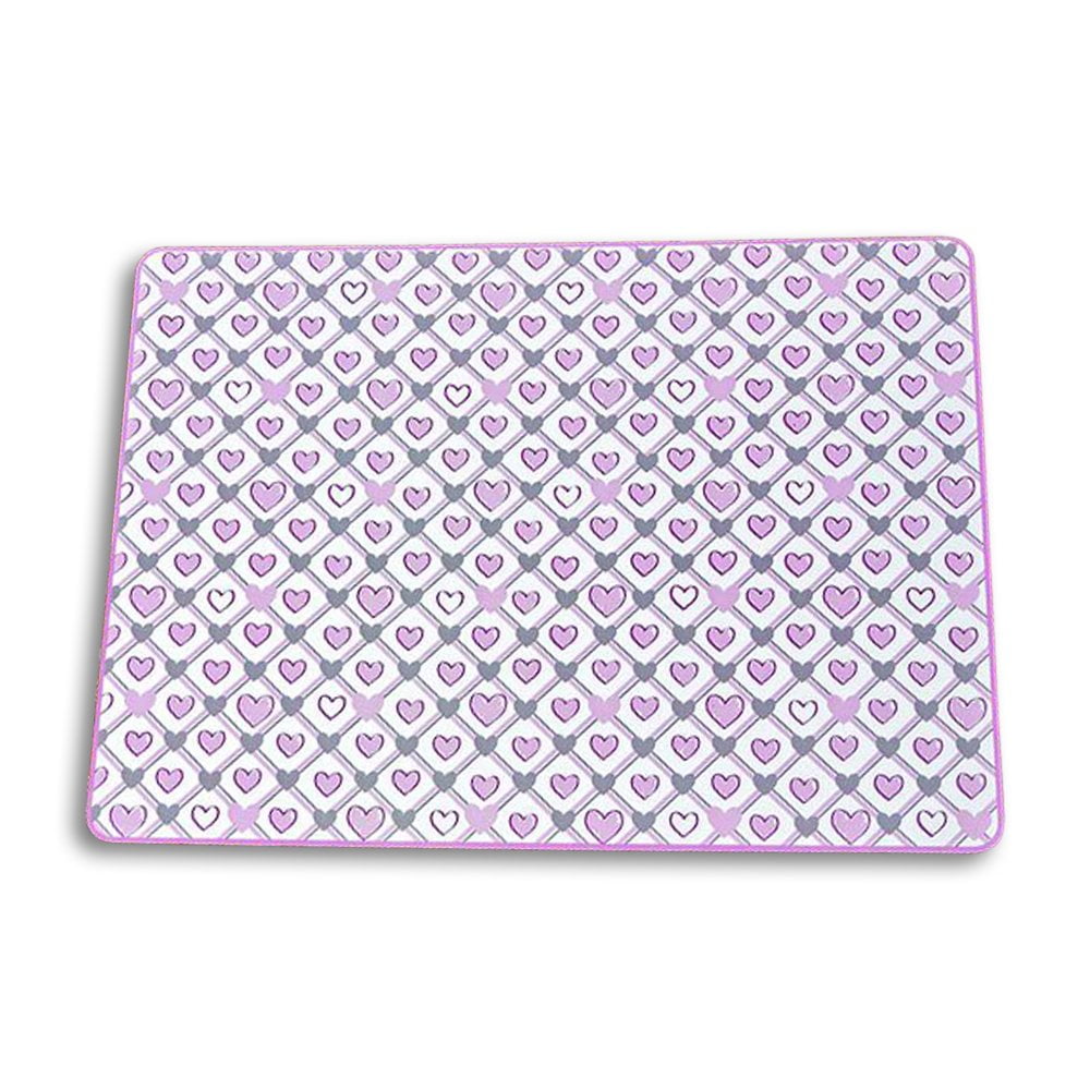 The Romantic White and Pink Heart Placemats, Set of 4, Cork Backed Hard Board, Heat Resistant