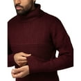 thumbnail image 4 of X RAY JEANS Mens Ribbed Pattern Turtleneck Sweater, Burgundy, 2XL, 4 of 5