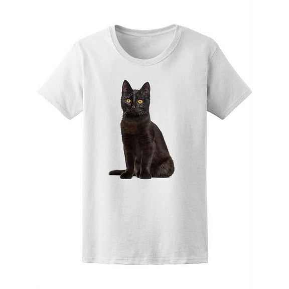 Black Cat Sitting Tee Women's -Image by Shutterstock