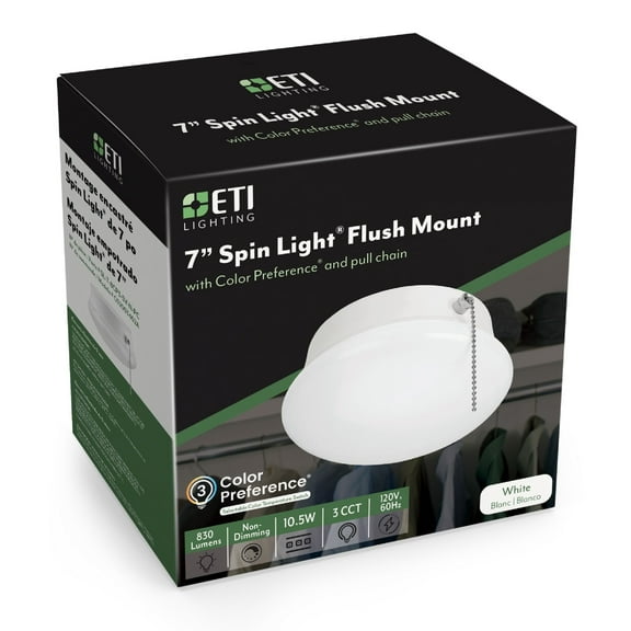 ETI  7in. Spin Light with Pull Chain, C02003402A