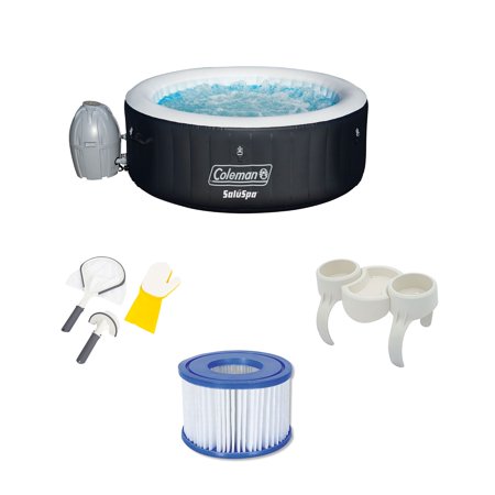 - Bestway SaluSpa Hot Tub w/ Cleaning Set, Snack Tray, and Filter Pumps (12 Pack)