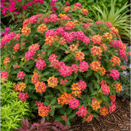 Set of 2 Lantana Confetti Live Plants 4-6 Inches Tall, Multicolor Flowering Plants for Garden, Patio, Outdoor Containers