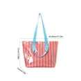 thumbnail image 3 of MMJ Striped Waterproof PVC Tote Bag Purses for Women Tote Bag with Shoulder Strap for Beach Pool Travel 17.1x12.2x4.7in, 3 of 6