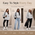 thumbnail image 4 of 3 Pack Women’s Oversized Crew Neck Sweatshirts – Fleece Lined Bulk Wholesale Pullover Sweaters for Charities & Events –Gray-L, 4 of 8