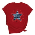thumbnail image 2 of Cavosen Red White and Blue T Shirts Women Plus Size Independence Day Short Sleeve Round Neck Shirts American Flag Graphic Tops Lady 3X 4th of July Casual T Shirts Red White and Blue Tunic Tees, 2 of 7
