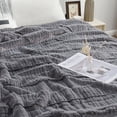 thumbnail image 6 of Home Soft Things Sculpted Stripe Faux Fur Throw Blanket with Micromink Back, Luxury Soft Cozy Plush Fluffy Fuzzy Reversible Thick Warm Throw Blanket, 50x60 inches, Grey, 6 of 12